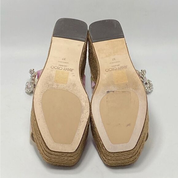 Jimmy Choo Crystal Embellished Wedges sandals size 37 - Picture 11 of 12